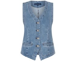 Red Button Gilet Waistcoat Denim Srb4867 179 Light Blue Dames Maat - XXL