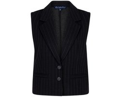 Red Button Gilet Waistcoat Punta Pinstripe Srb4625 Black Dames Maat - L