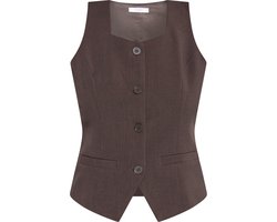 SISTERS POINT Gema-ve1 - Dames Gilet - D. Chocolate - Maat S