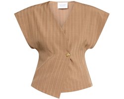 SisterS point Gilet Evela Ve2 19502 Hazelnut Pinstripe Dames Maat - M