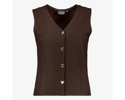 TwoDay dames gilet bruin met hartjes knopen - Maat L