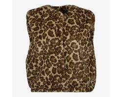 TwoDay fake fur dames gilet met luipaardprint - Bruin - Maat L