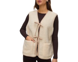 Vero Moda Gilet Vmcleo Short Waistcoat Ga Boo 10338242 Oatmeal Dames Maat - XL