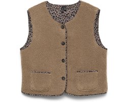 Vero Moda Gilet Vmmaya Sl Gilet Jrs Btq 10351354 Fossil/leo Piping Dames Maat - M