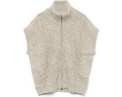 Vero Moda Gilet Vmsalty Highneck Zipper Vest 10332143 Birch/w Neps Dames Maat - L