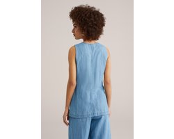 WE Fashion Dames denim gilet van linnenmix