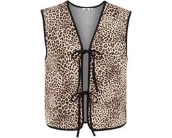 WE Fashion Dames Regular fit gilet met luipaard print