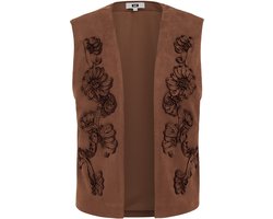 WE Fashion Dames regular fit gilet met suède-look