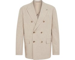 WE Fashion Heren slim fit double breasted blazer met micropatroon