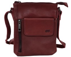 Bear Design Davide Leren Schoudertasje - Bordeaux Rood