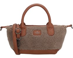 Charm London Buckingham teddy Crossbody Tasje - Schoudertas - Handtasje - Dames Tas - Taupe.