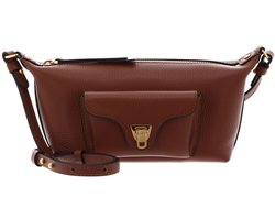 COCCINELLE Leren schoudertas Beat Generatio Mini Bag Grained Leather Cognac bruine