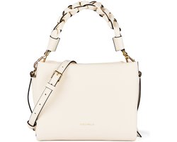 COCCINELLE Leren schoudertas Boheme Grana Double Crossbody Double Grainy Leather Pearl / Cognac crème
