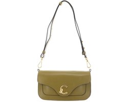 COCCINELLE Leren schoudertas C-Me Calf Shoulder Bag Seagrass kaki