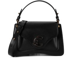 COCCINELLE Leren schoudertas handtas C-Me Calf & Marb Handbag Noir zwart
