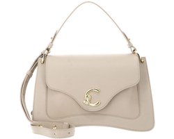 COCCINELLE Leren schoudertas handtas C-Me Grained Leather Handbag Sandshell beige