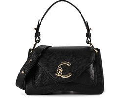 COCCINELLE Leren schoudertas handtas C-Me Handbag Grained Leather Noir zwart