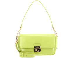COCCINELLE Leren schoudertas handtas C-Me Lock Shiny Smooth Handbag Leather Green Glow Lichtgroen