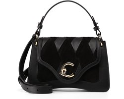 COCCINELLE Leren schoudertas handtas C-Me N.Geo.Pat Handbag Noir / Noir zwart