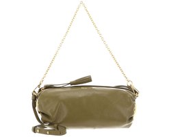 COCCINELLE Leren schoudertas handtas Roll Shiny Smooth Handbag Leather Seagrass kaki