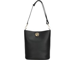 COCCINELLE Leren schoudertas Nikla Handbag Double Grainy Leather Noir / Cognac zwart