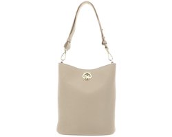 COCCINELLE Leren schoudertas Nikla Handbag Double Grainy Leather Sandshell / Seagrass beige