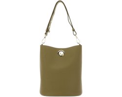 COCCINELLE Leren schoudertas Nikla Handbag Double Grainy Leather Seagrass / Sandshell kaki