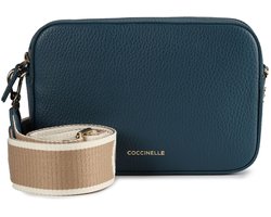 COCCINELLE Leren schoudertas Tebe Crossover Bag Deep Blue blauw