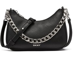 DKNY schoudertas handtas Jenna Demi Crossbody Bag Black / Silver zwart
