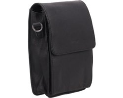 DSTRCT Kleine Crossbodytas / Schoudertas Dames - Leer - Preston Park - Zwart