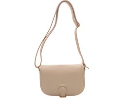 Flora & Co crossbody tasje met flap - ritssluiting - beige