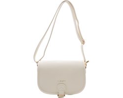 Flora & Co crossbody tasje met flap - ritssluiting - ecru