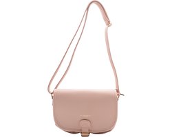 Flora & Co crossbody tasje met flap - ritssluiting - roze