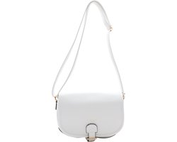 Flora & Co crossbody tasje met flap - ritssluiting - wit