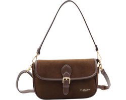 Flora&Co - Handtas - Crossbodytas - Suede look - bruin
