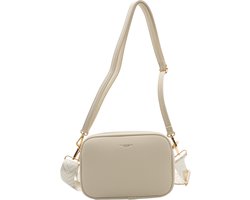 Flora&Co - Paris - Crossbody handtas - 2 vakken met rits - instelbare riem - ecru - lange riem 130cm