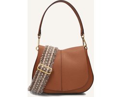 Gianni Chiarini Helena Round 11086 Schoudertassen Dames - Cognac - Maat ONESIZE