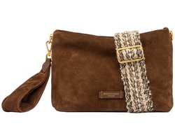Gianni Chiarini Kleine Crossbodytas / Schoudertas Dames - Suède - Brenda - Cognac