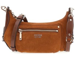 GUESS Leren schoudertas Marsha Mini Crossbody Bag Cognac bruine