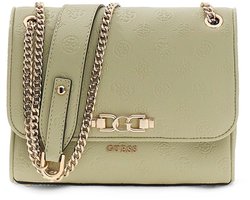 GUESS schoudertas Anise Convertible Xbody Flap Sage Logo kaki