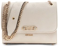 GUESS schoudertas Anise Convertible Xbody Flap Stone Logo crème