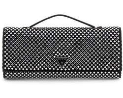 GUESS schoudertas avondtas Tasmin Mini Top Handle Clutch Black zilverkleurig