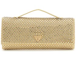 GUESS schoudertas avondtas Tasmin Mini Top Handle Clutch Gold goudkleurig