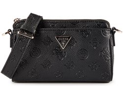 GUESS schoudertas Cresidia II Mini Xbody Top Zip Bag Black Logo zwart