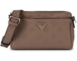 GUESS schoudertas Cresidia II Mini Xbody Top Zip Bag Dark Taupe Logo