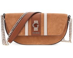GUESS schoudertas Erenia Convertible Crossbody Flap Bag Cognac Multi bruine
