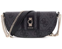 GUESS schoudertas Erenia Convertible Crossbody Flap Coal Logo donkergrijs