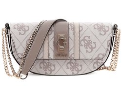 GUESS schoudertas Erenia Convertible Crossbody Flap Dark Taupe Logo wit