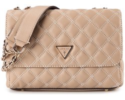 GUESS schoudertas Giully II 2 Compartment Convertible Flap Pale Mocha Lichtbruin
