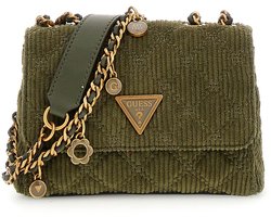 GUESS schoudertas Giully II Mini 2 Compartment Convertible Flap Olive olijfgroen
